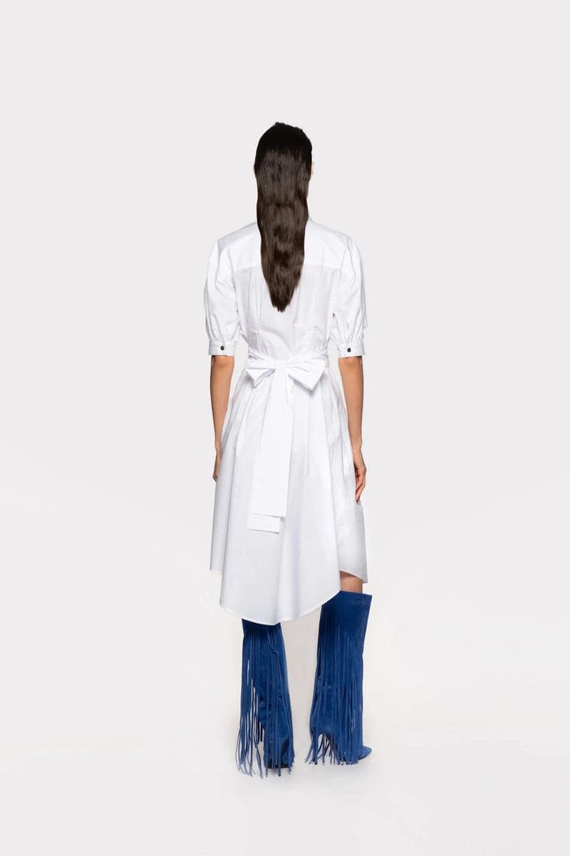 Chemisier in popeline di cotone con fusciacca-Abiti-Pinko-Vittorio Citro Boutique