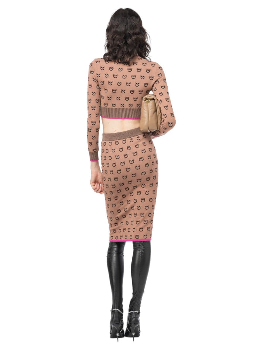Gonna Ioto longuette jacquard logo-Pinko-Gonne-Vittorio Citro Boutique