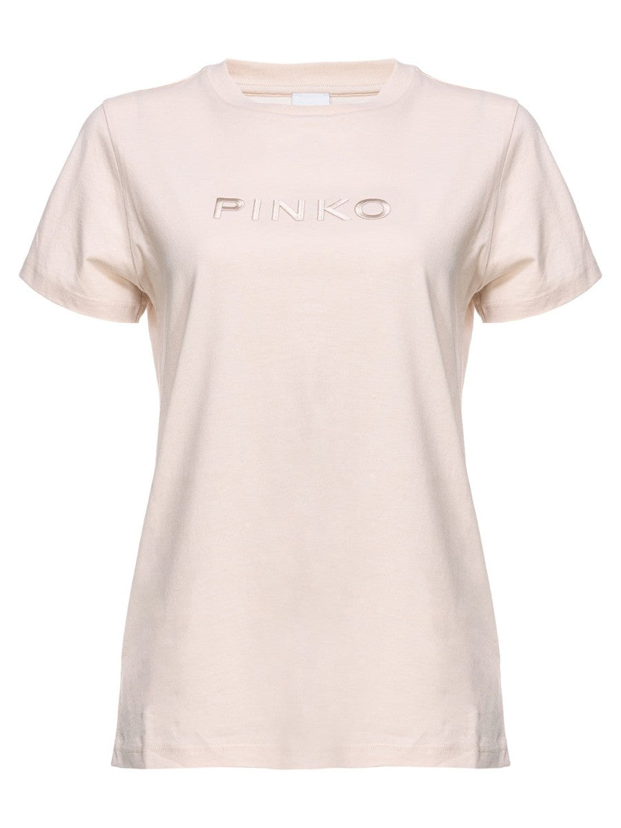 T-shirt in Cotone con Ricamo Logo-Pinko-T-shirt-Vittorio Citro Boutique