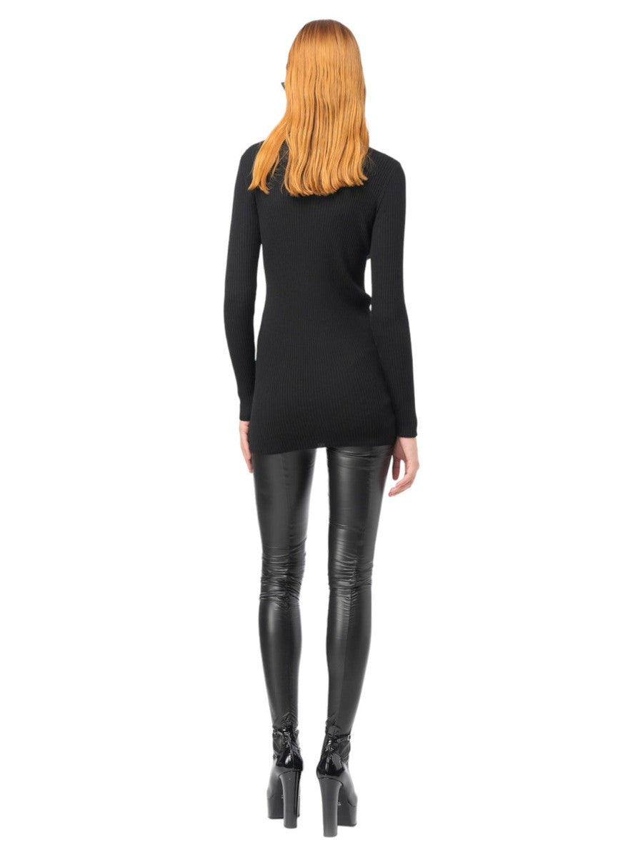 Dolcevita tartaruga in lana con logo-Pinko-Maglieria-Vittorio Citro Boutique