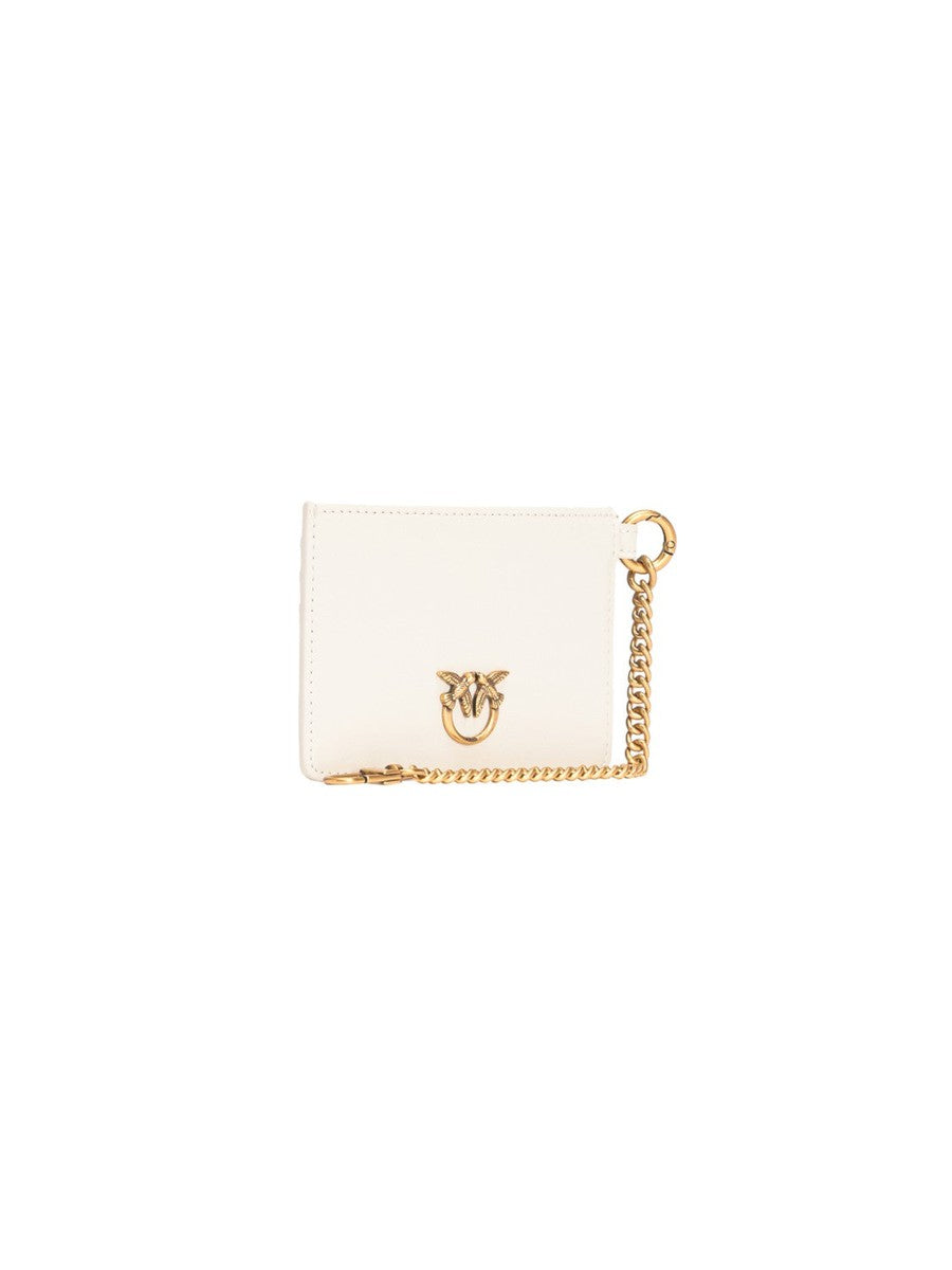 PORTA CARTE IN PELLE CON CATENELLA-Portafogli-Pinko-Vittorio Citro Boutique