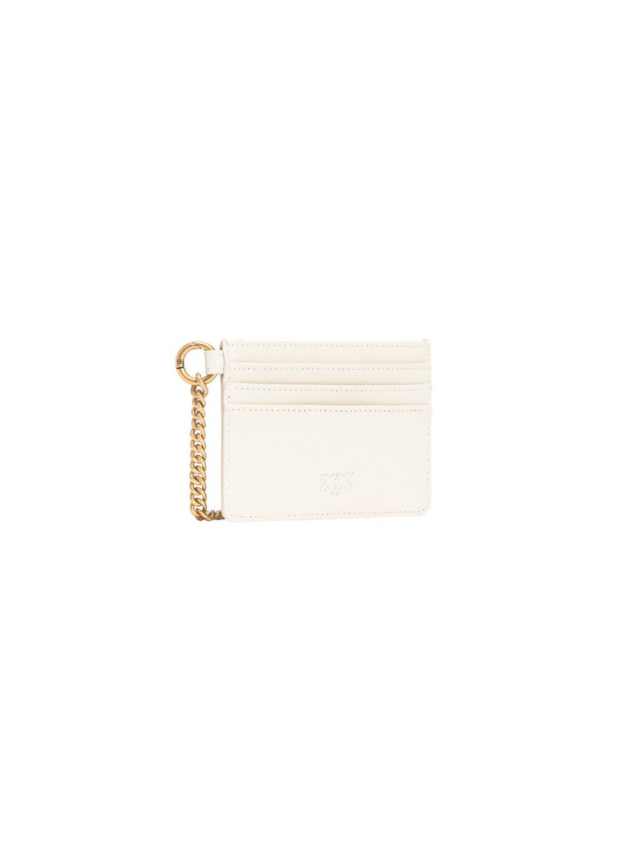 PORTA CARTE IN PELLE CON CATENELLA-Portafogli-Pinko-Vittorio Citro Boutique