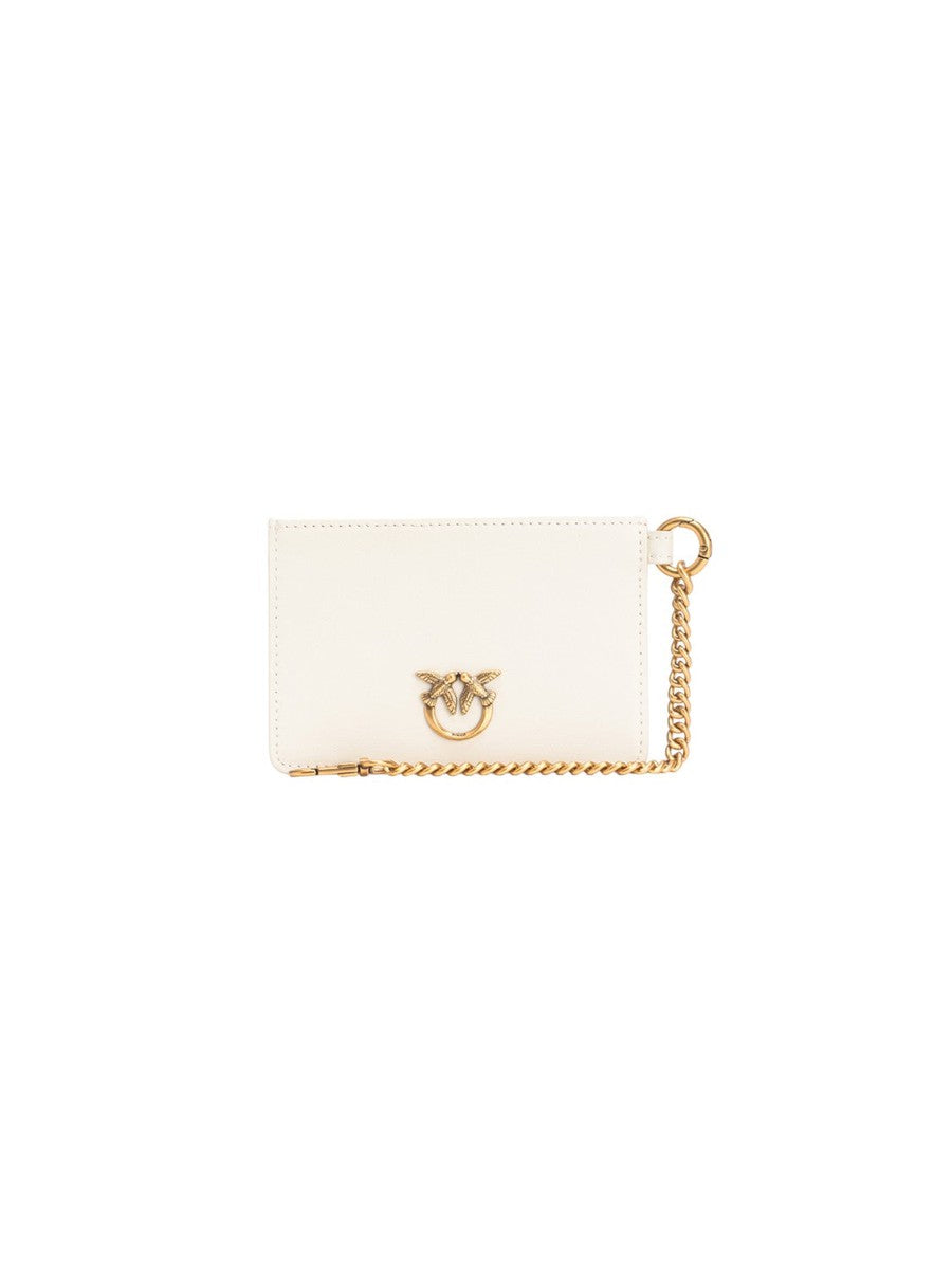 PORTA CARTE IN PELLE CON CATENELLA-Portafogli-Pinko-Vittorio Citro Boutique