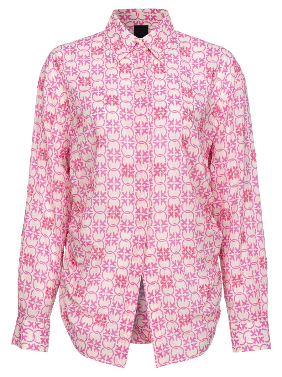 Camicia Cureti in Mussola Monogram Ricamata-Pinko-Camicie-Vittorio Citro Boutique