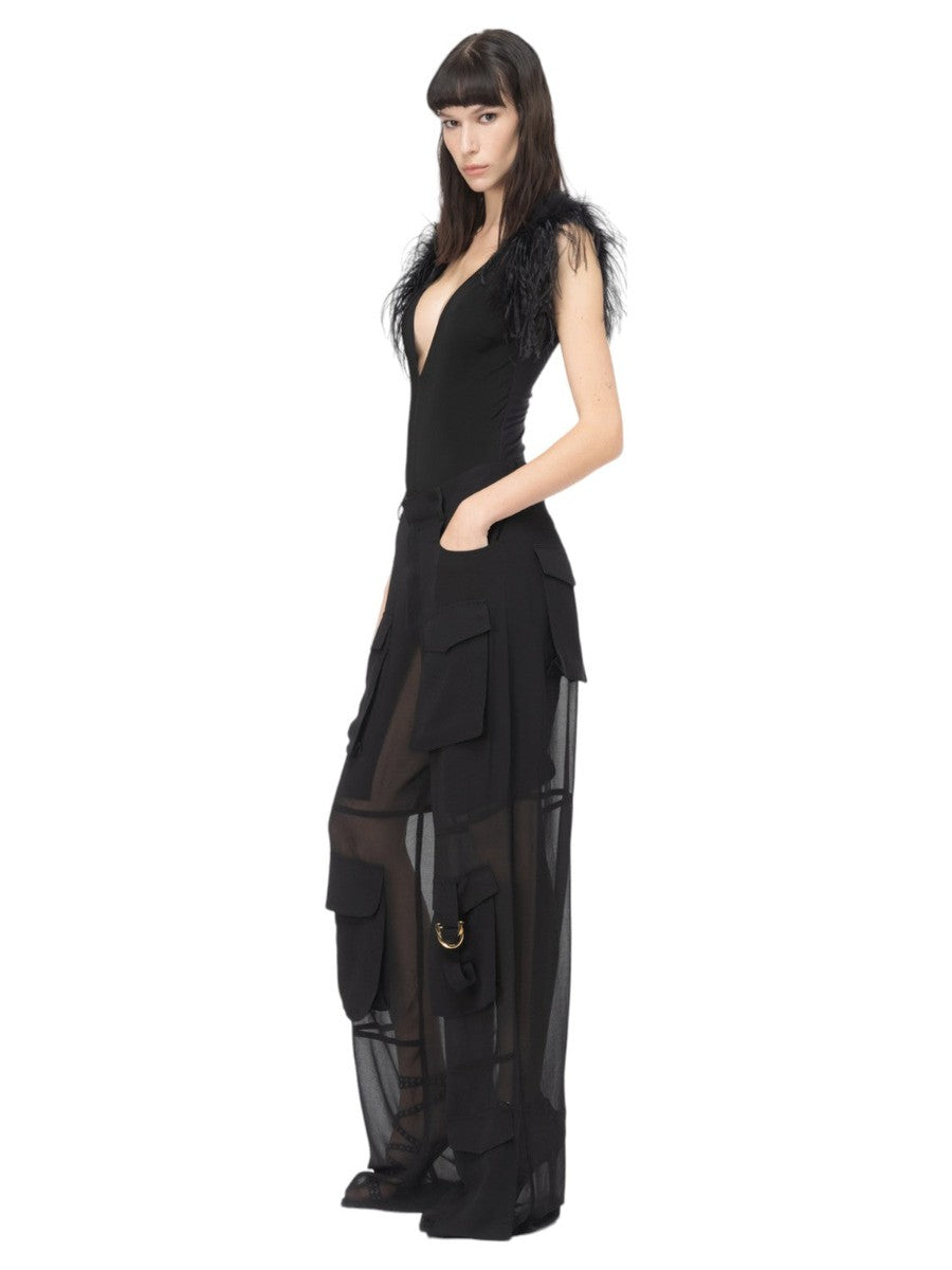 Pantaloni cargo Campofiorin in georgette-Pinko-Pantaloni-Vittorio Citro Boutique