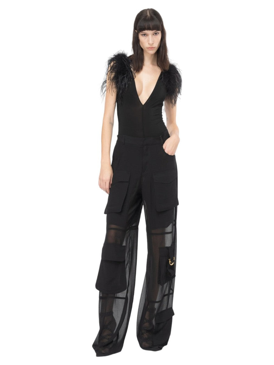 Pantaloni cargo Campofiorin in georgette-Pinko-Pantaloni-Vittorio Citro Boutique