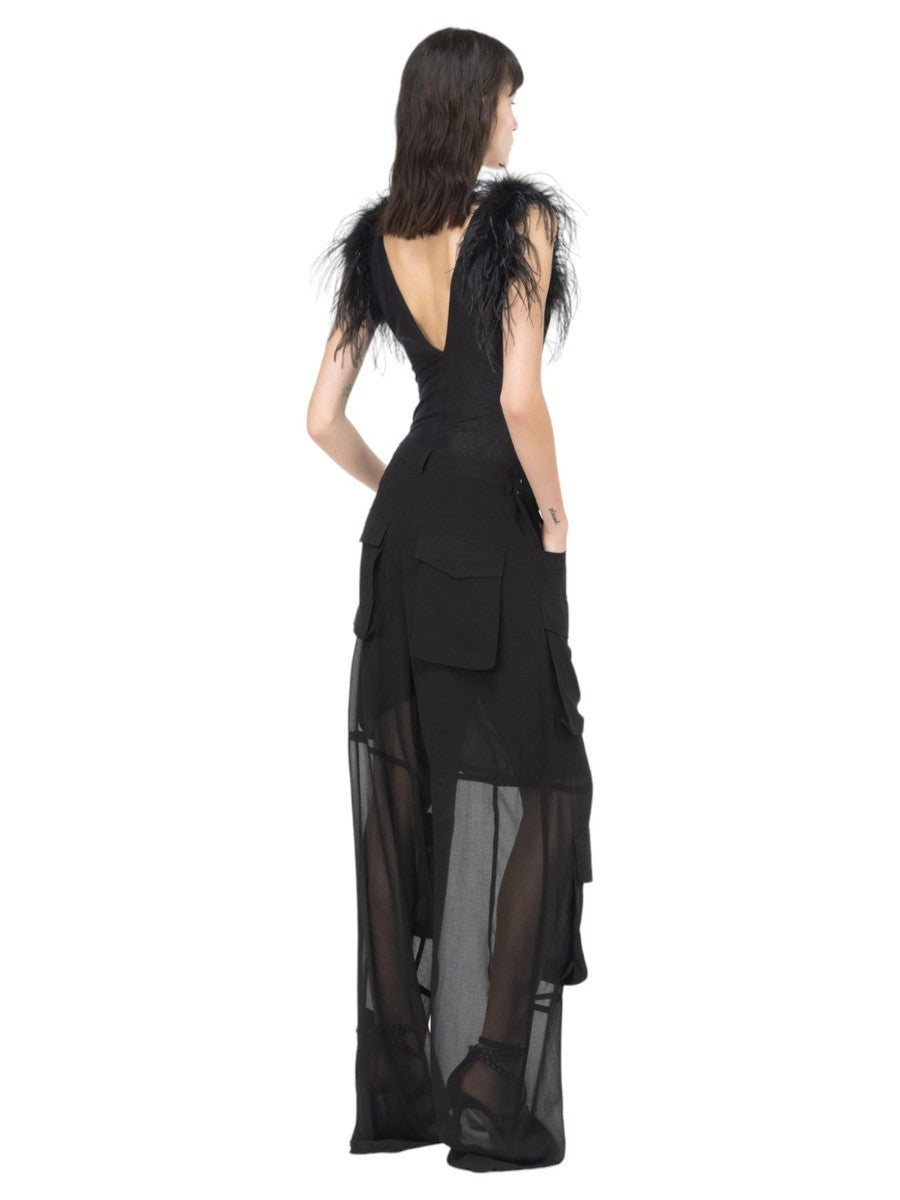 Pantaloni cargo Campofiorin in georgette-Pinko-Pantaloni-Vittorio Citro Boutique