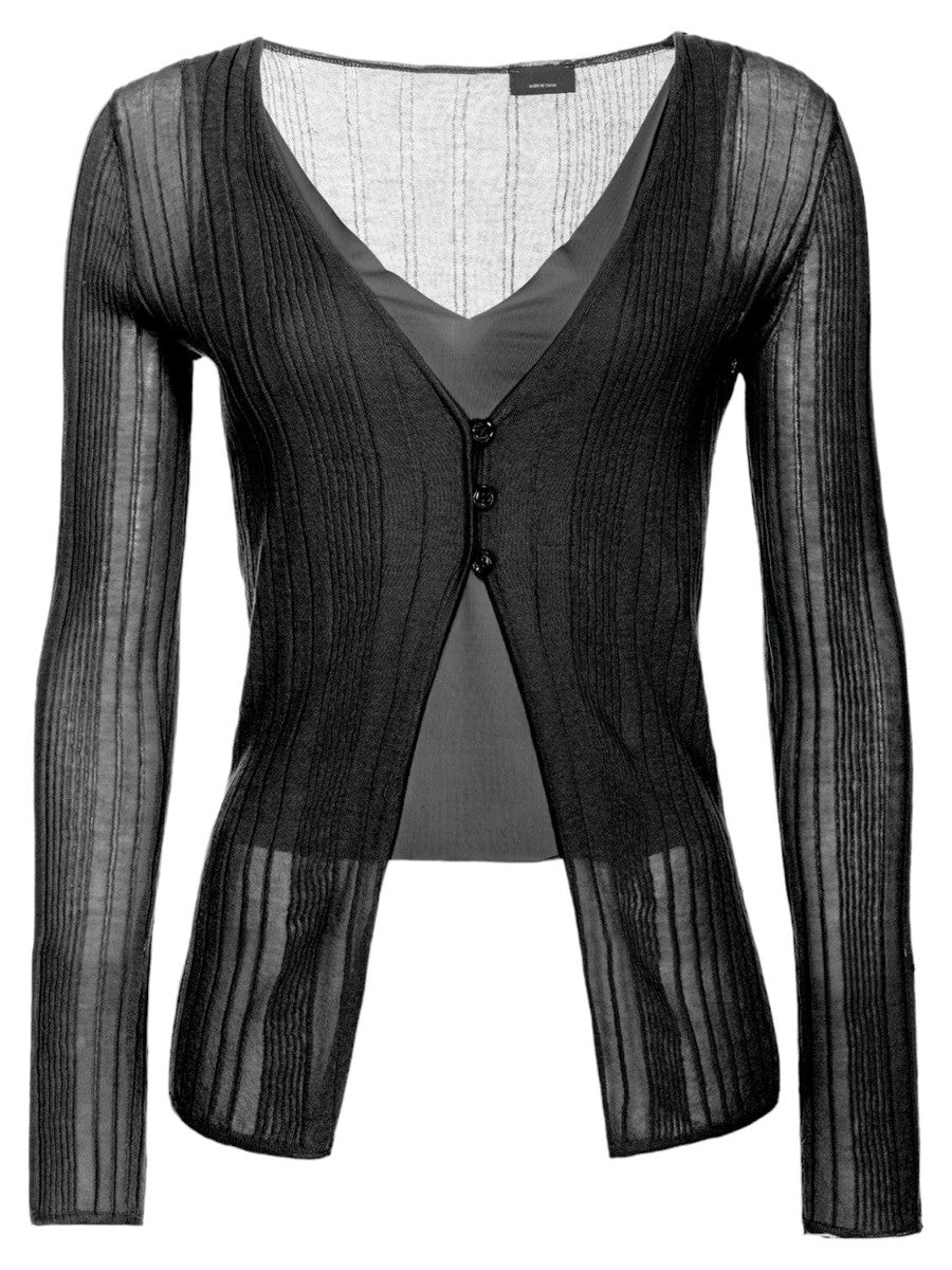 Cardigan Legend in Crêpe Leggero con Canotta Coordinata-Pinko-Maglieria-Vittorio Citro Boutique