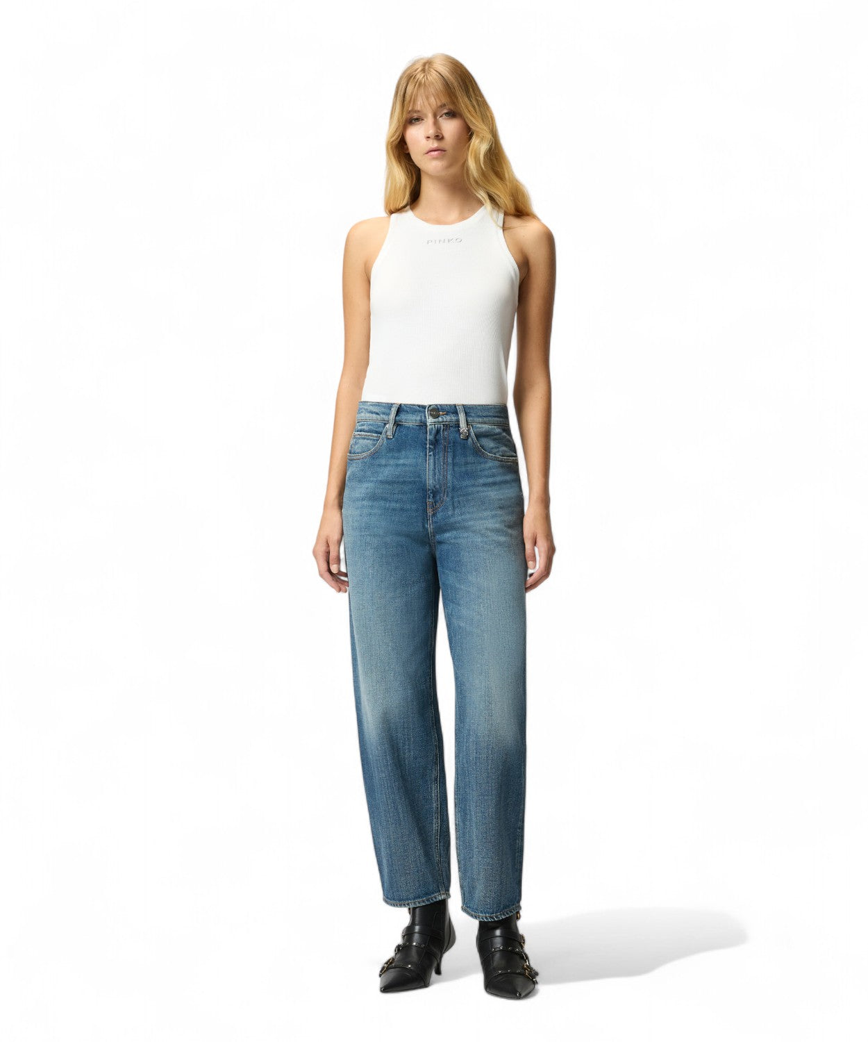 Jeans Balloon Pinko in Denim Morbido-Jeans-Pinko-Vittorio Citro Boutique