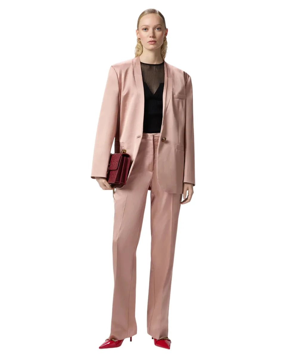 Top smanicato a costine in seta e cashmere con dettaglio corpetto-Pinko-Top-Vittorio Citro Boutique