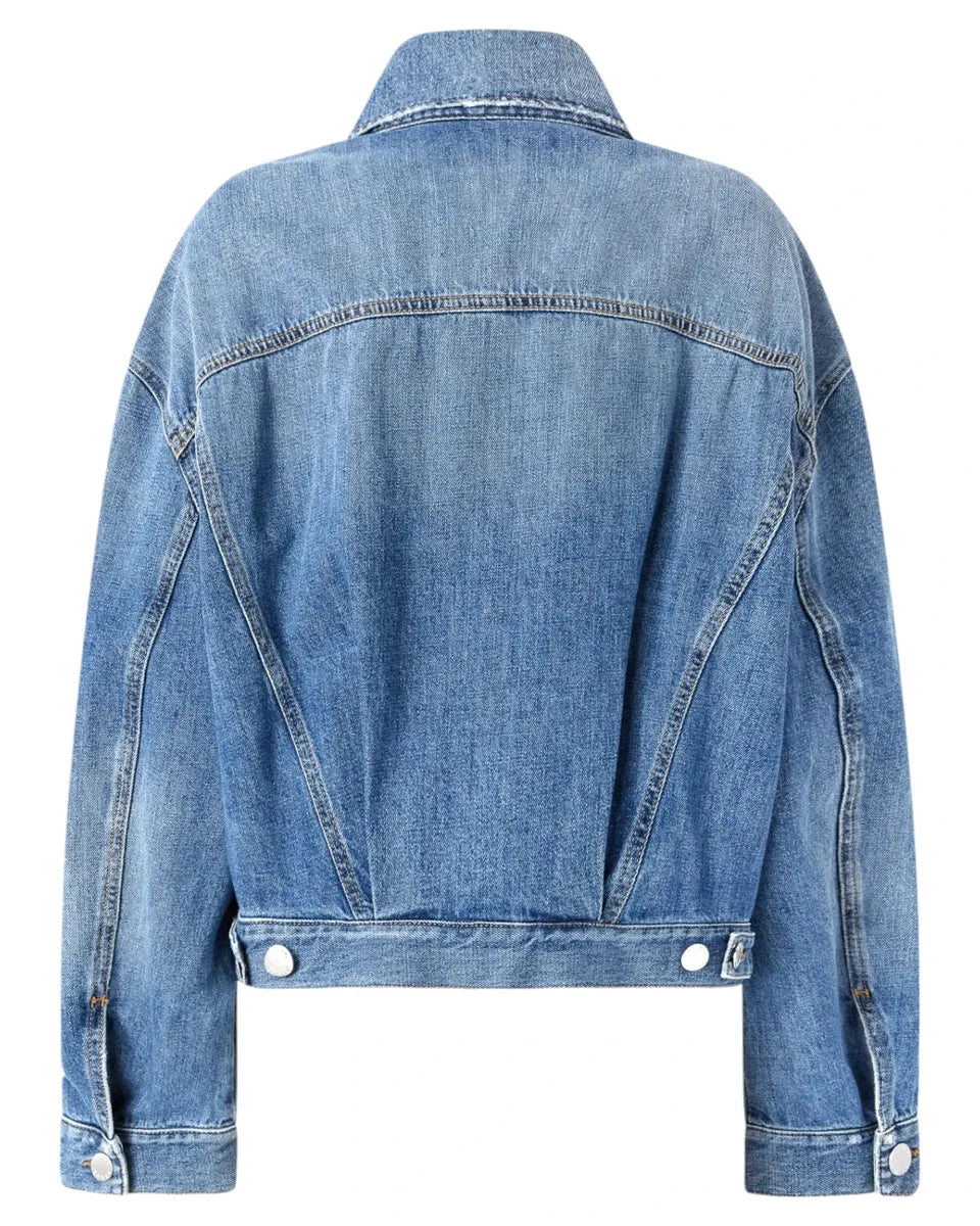 Giubbino Jeans Denim Rebel Wash con Taschini e Rotture-Pinko-Giacche-Vittorio Citro Boutique