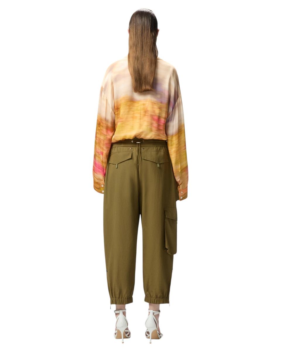Pantaloni Cargo Donna in Cotone Leggero con Maxi Tasche e Zip alla Caviglia-Pinko-Pantaloni-Vittorio Citro Boutique