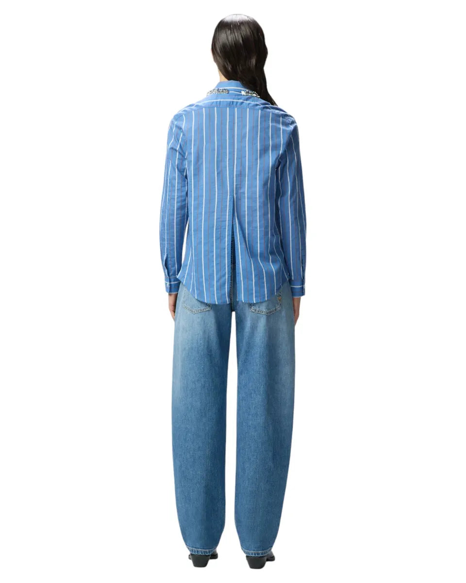 Camicia a Righe con Colletto Gioiello-Pinko-Camicie-Vittorio Citro Boutique