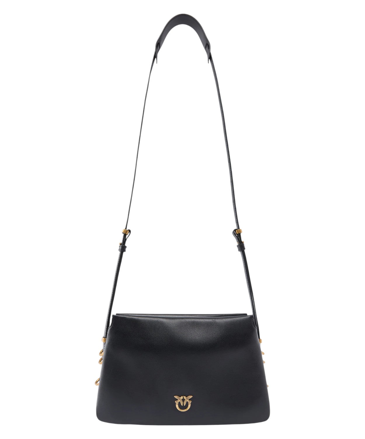 Pinko Mini One Two Three tas in leer met schouderriem en Love Birds-logo
