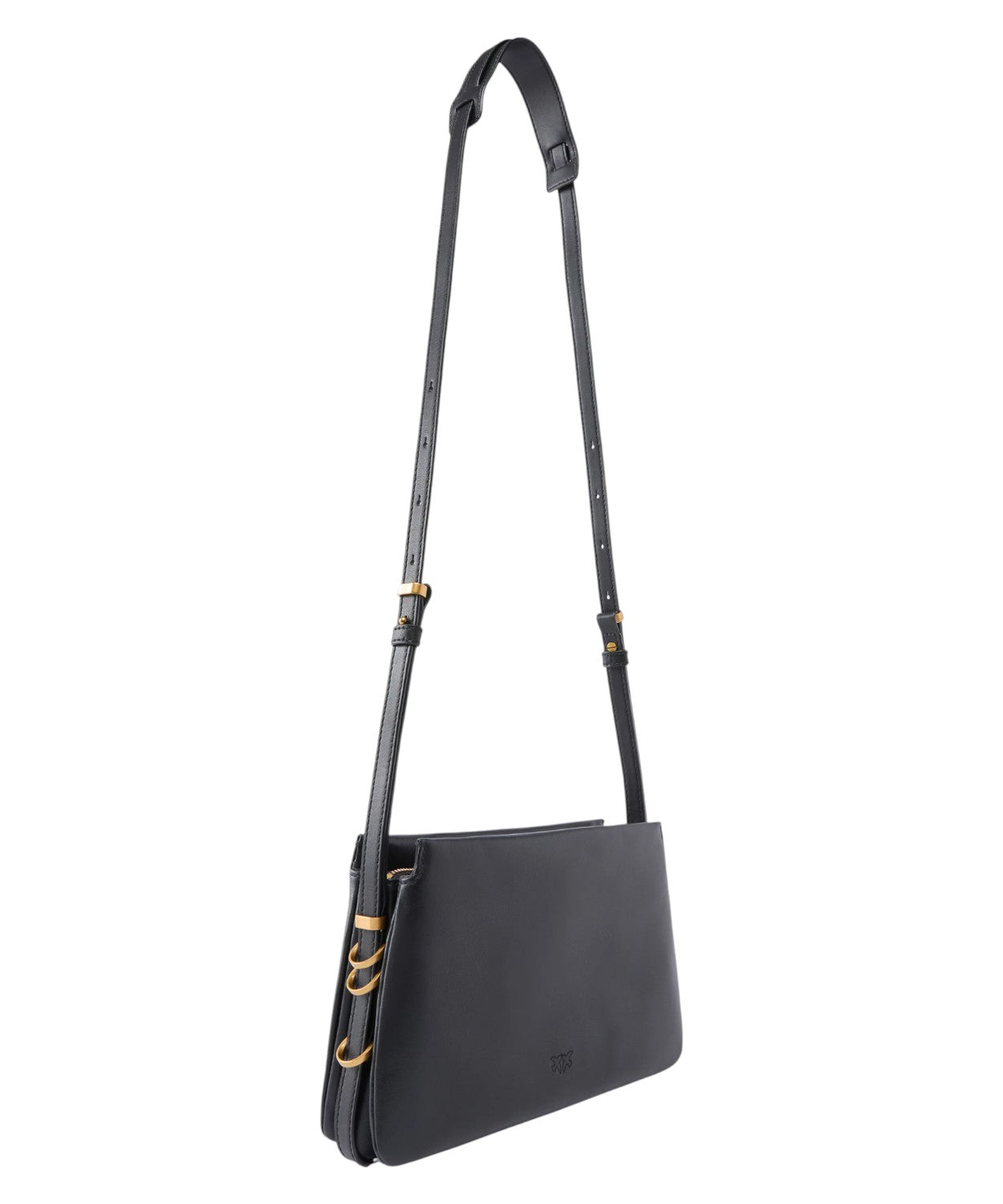 Pinko Mini One Two Three tas in leer met schouderriem en Love Birds-logo