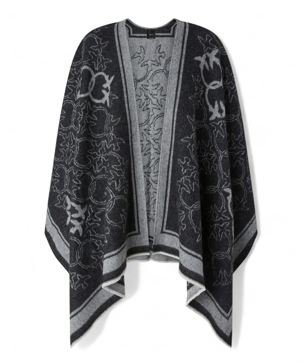 Mantella Pinko in misto lana con motivo Love Birds-Sciarpe & stole-Pinko-Vittorio Citro Boutique