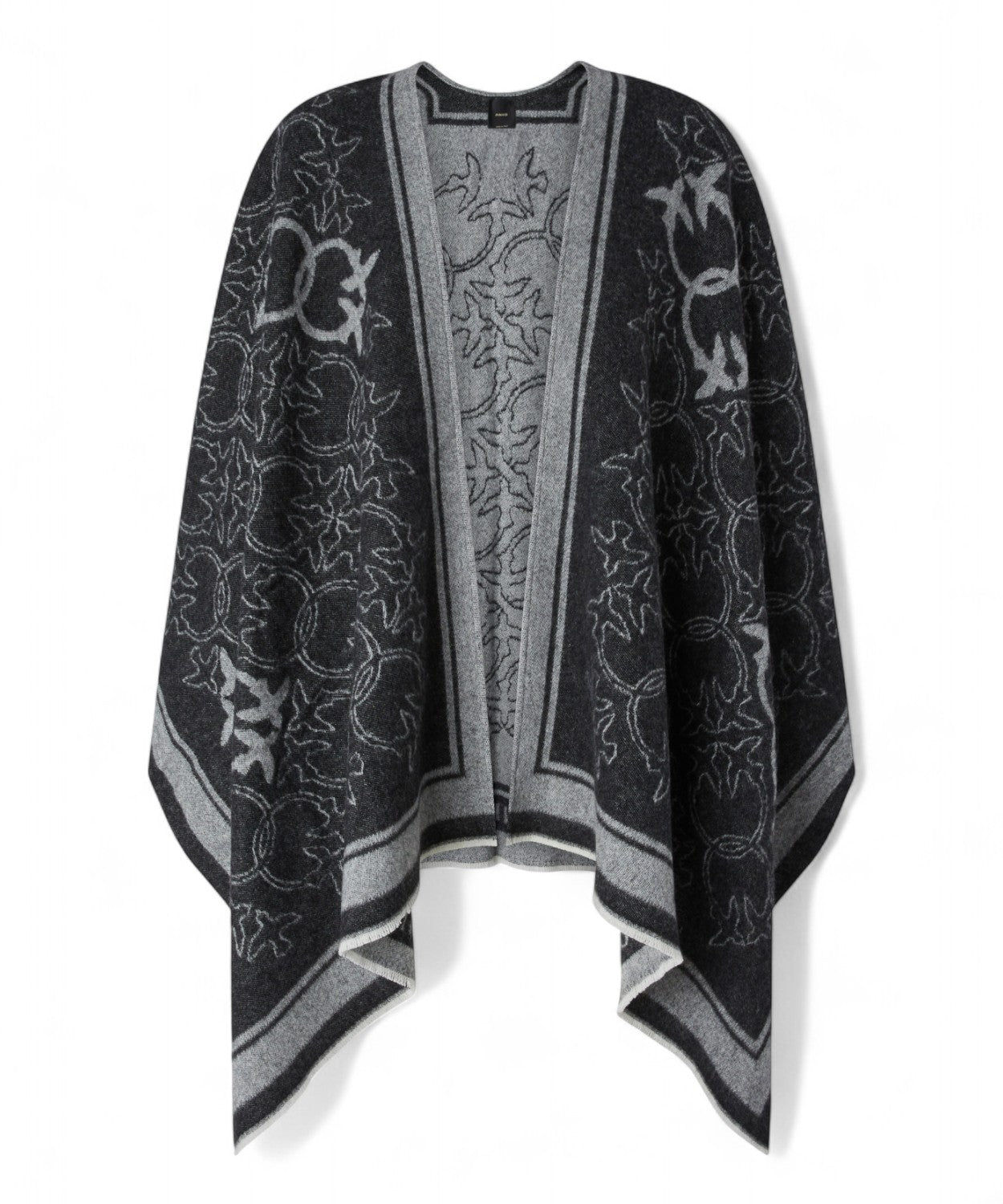Mantella Pinko in misto lana con motivo Love Birds-Sciarpe & stole-Pinko-Vittorio Citro Boutique
