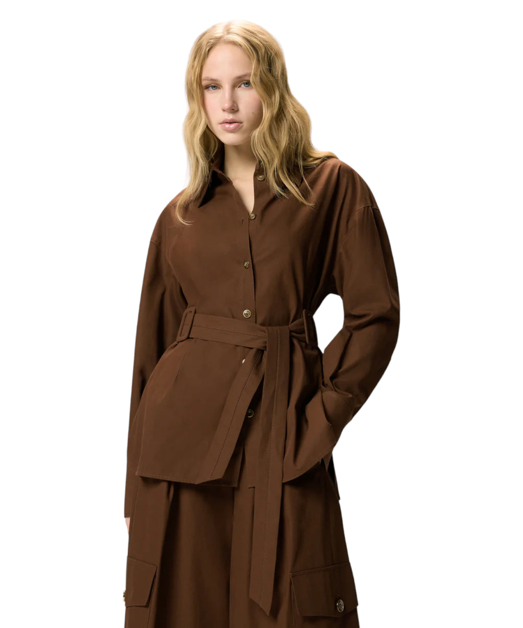 PINKO Long Twill Jacket with Belt