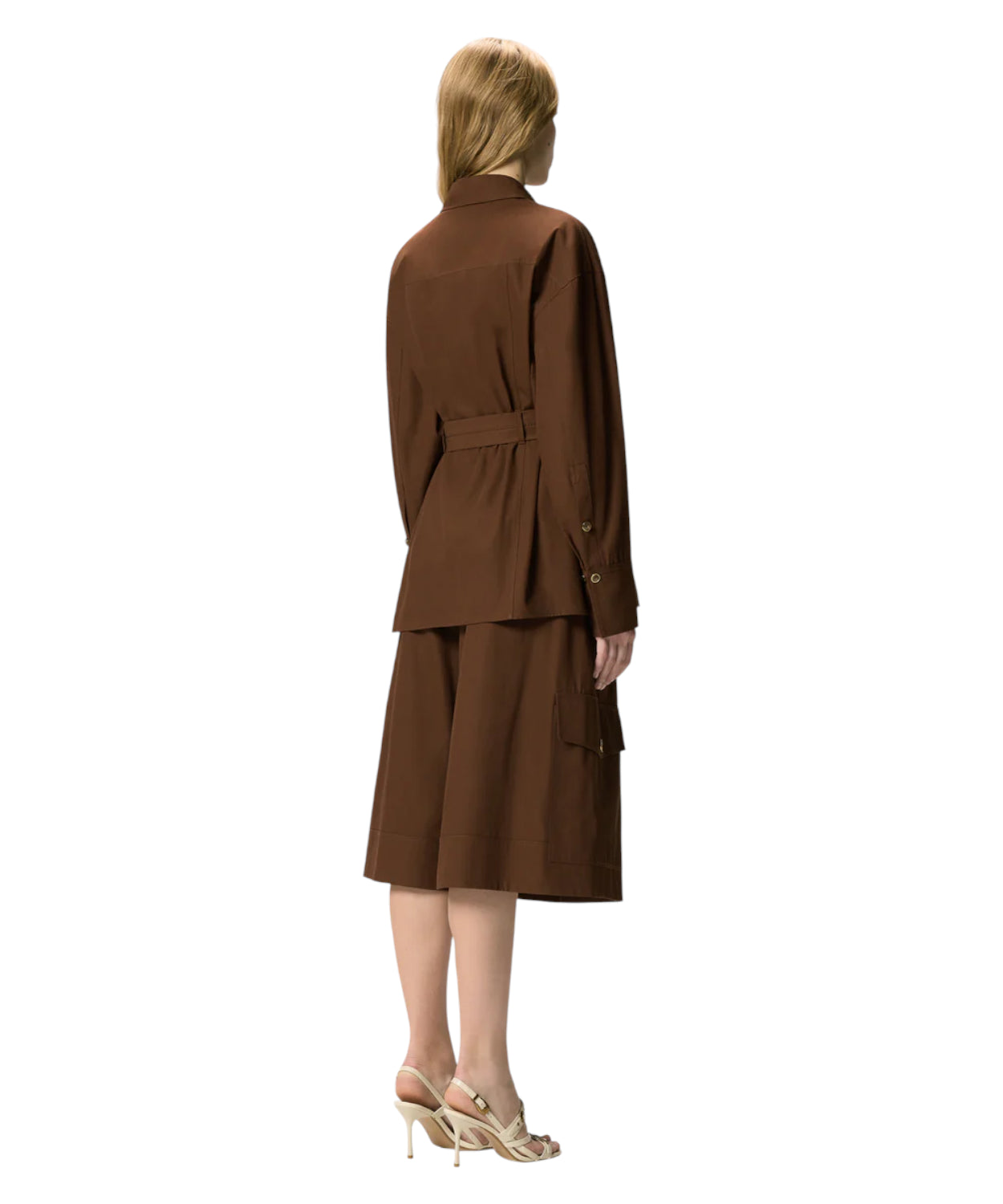 Giacca Lunga PINKO in Twill con Cintura