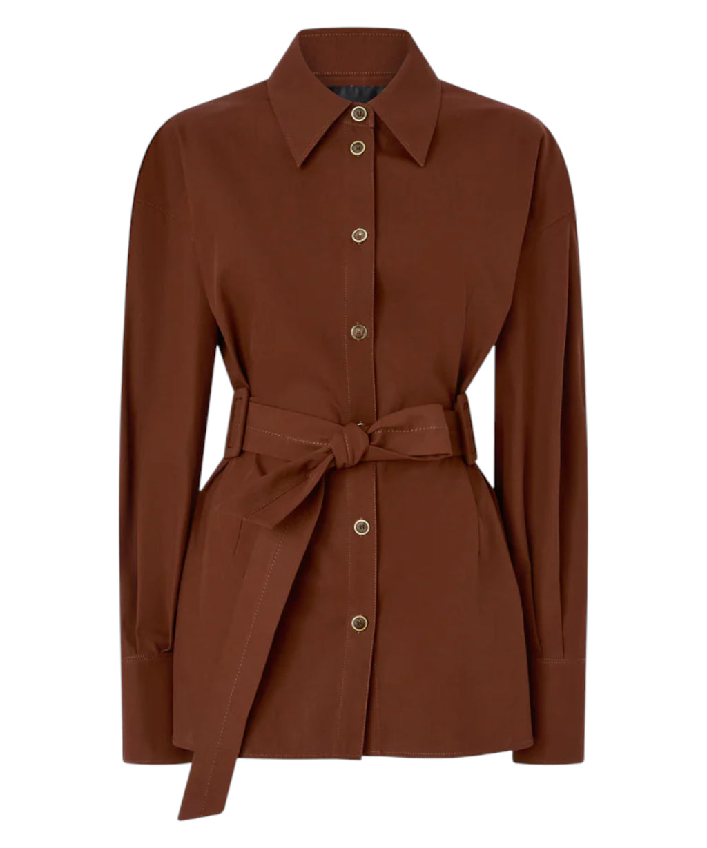 PINKO Long Twill Jacket with Belt