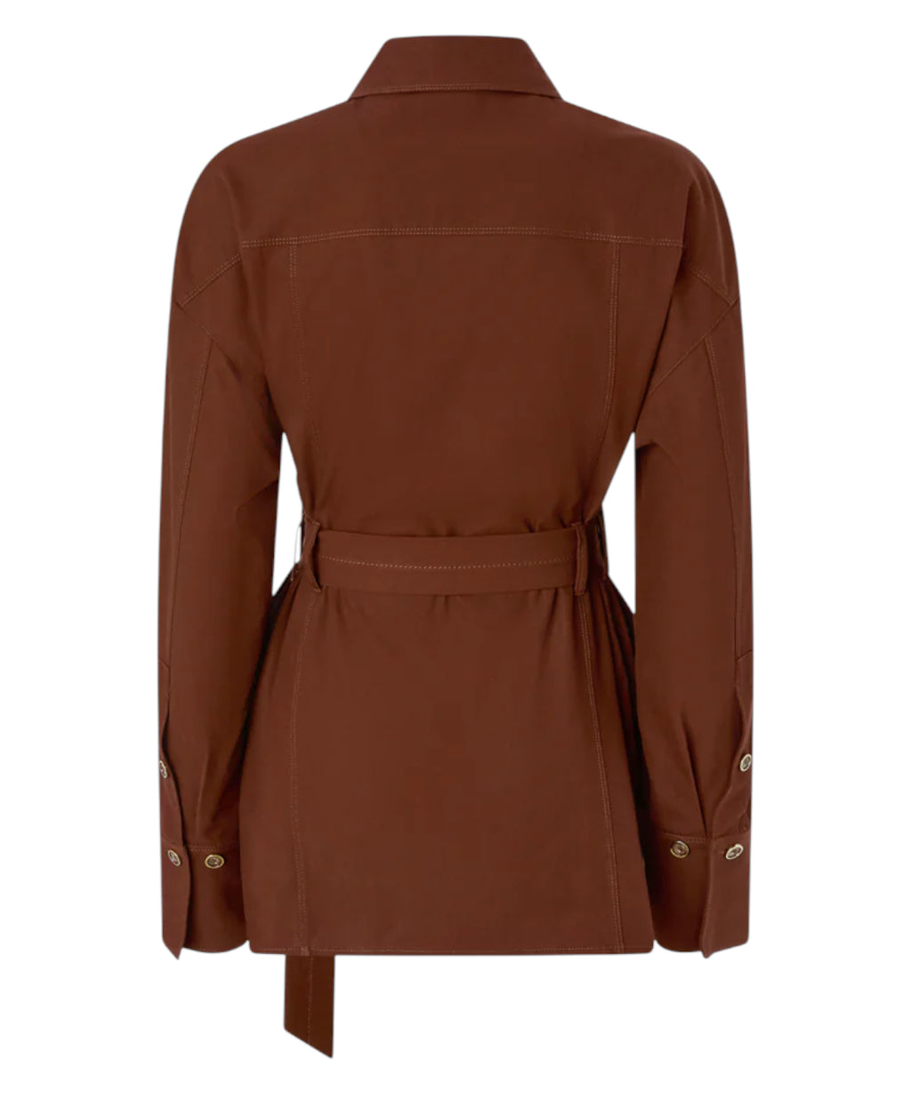 PINKO Long Twill Jacket with Belt