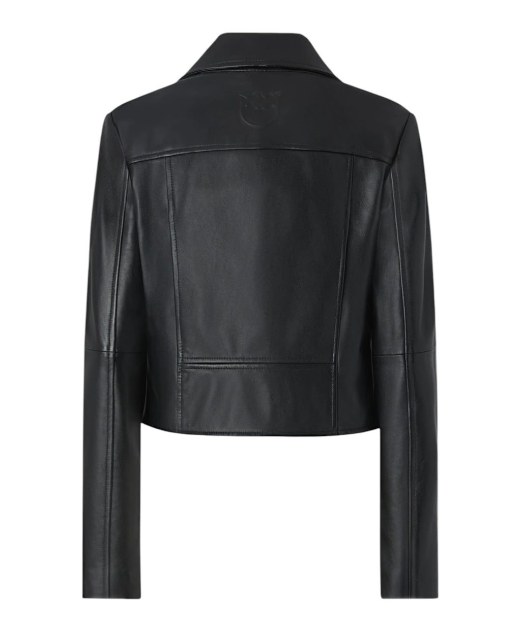 PINKO Women's Nappa Leather Biker Jacket