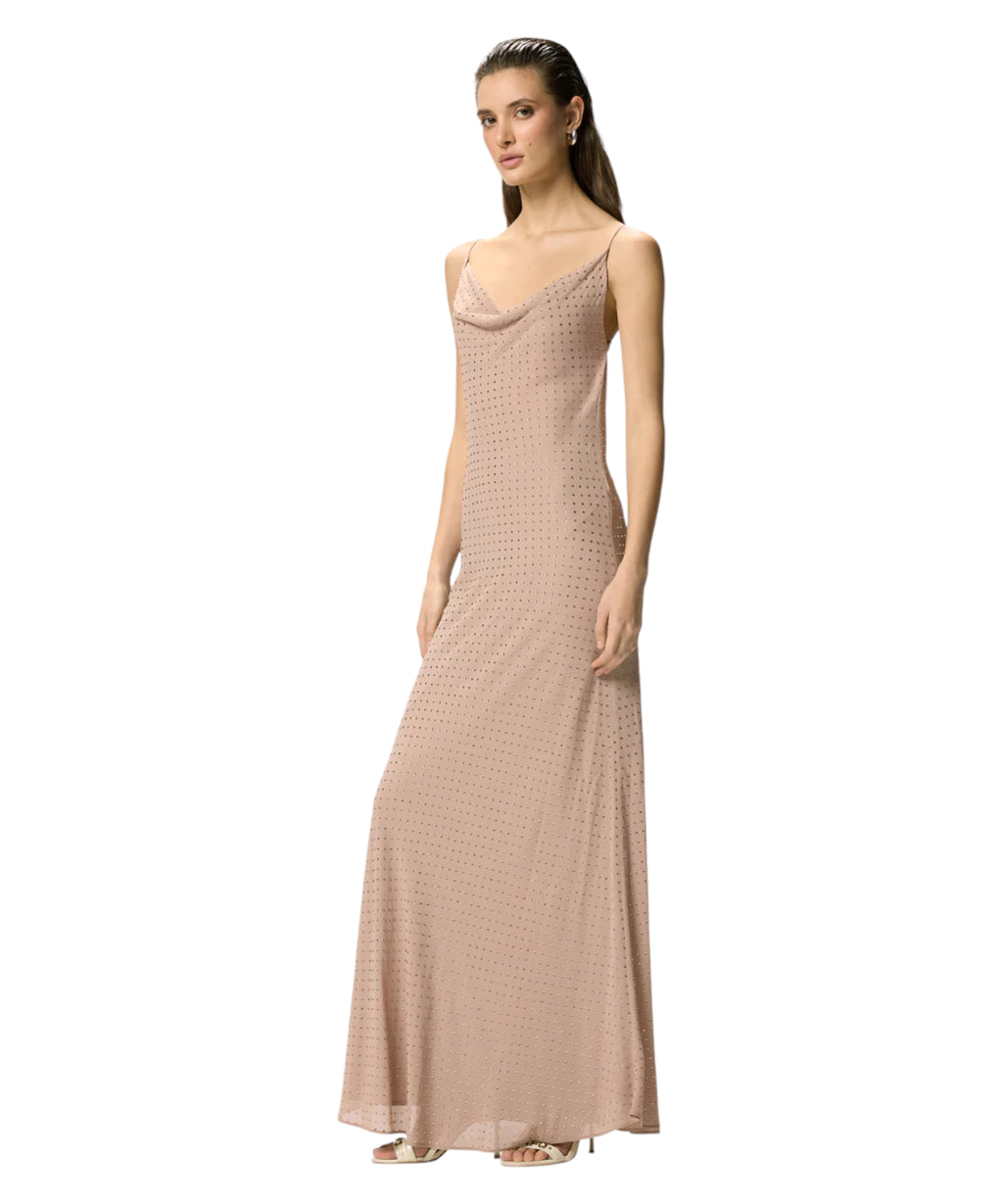 Lang slipdress fra PINKO med strass