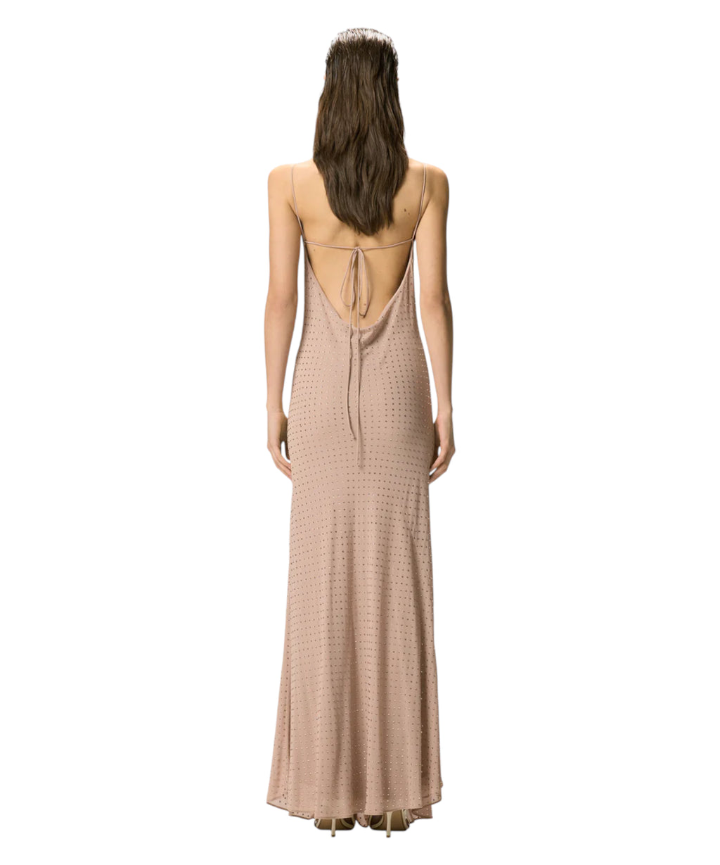 Lang slipdress fra PINKO med strass