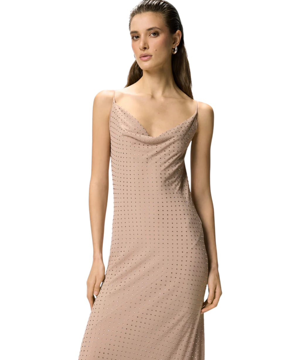 Lang slipdress fra PINKO med strass