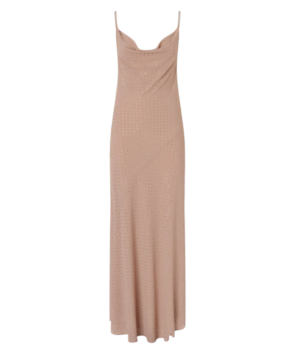 Lang slipdress fra PINKO med strass
