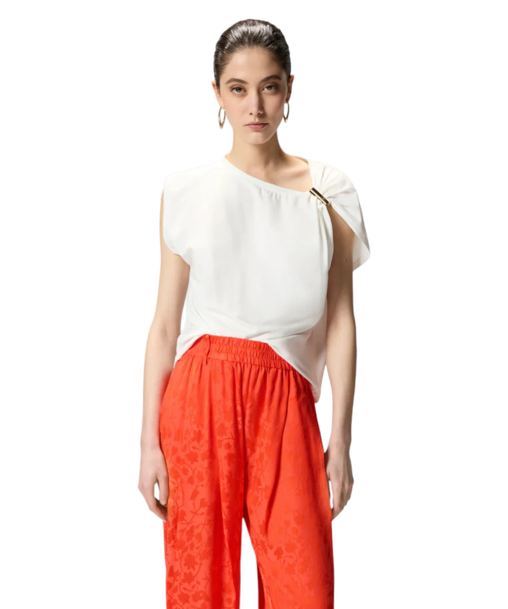 PINKO stretch cotton top with gold detail