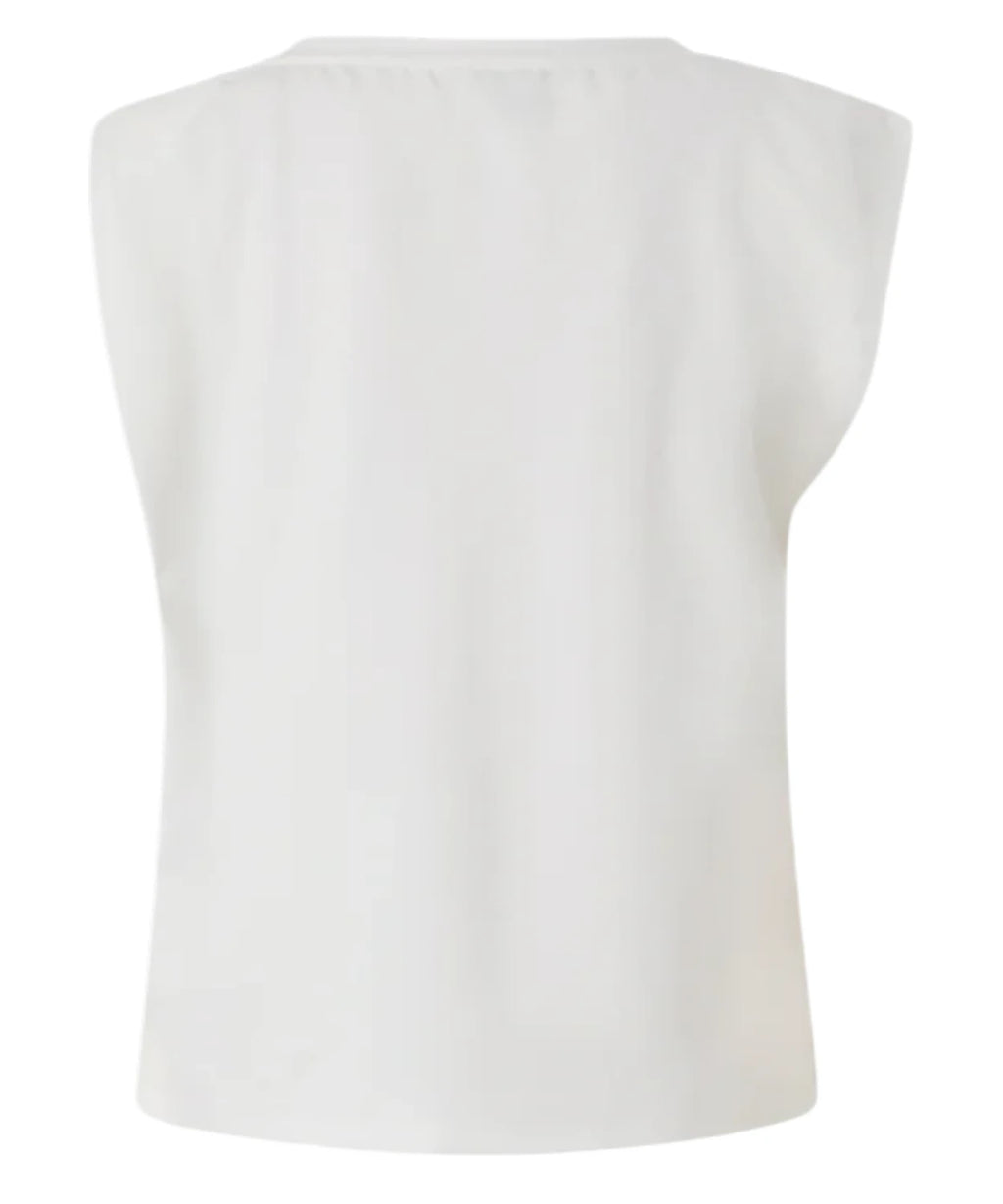PINKO stretch cotton top with gold detail