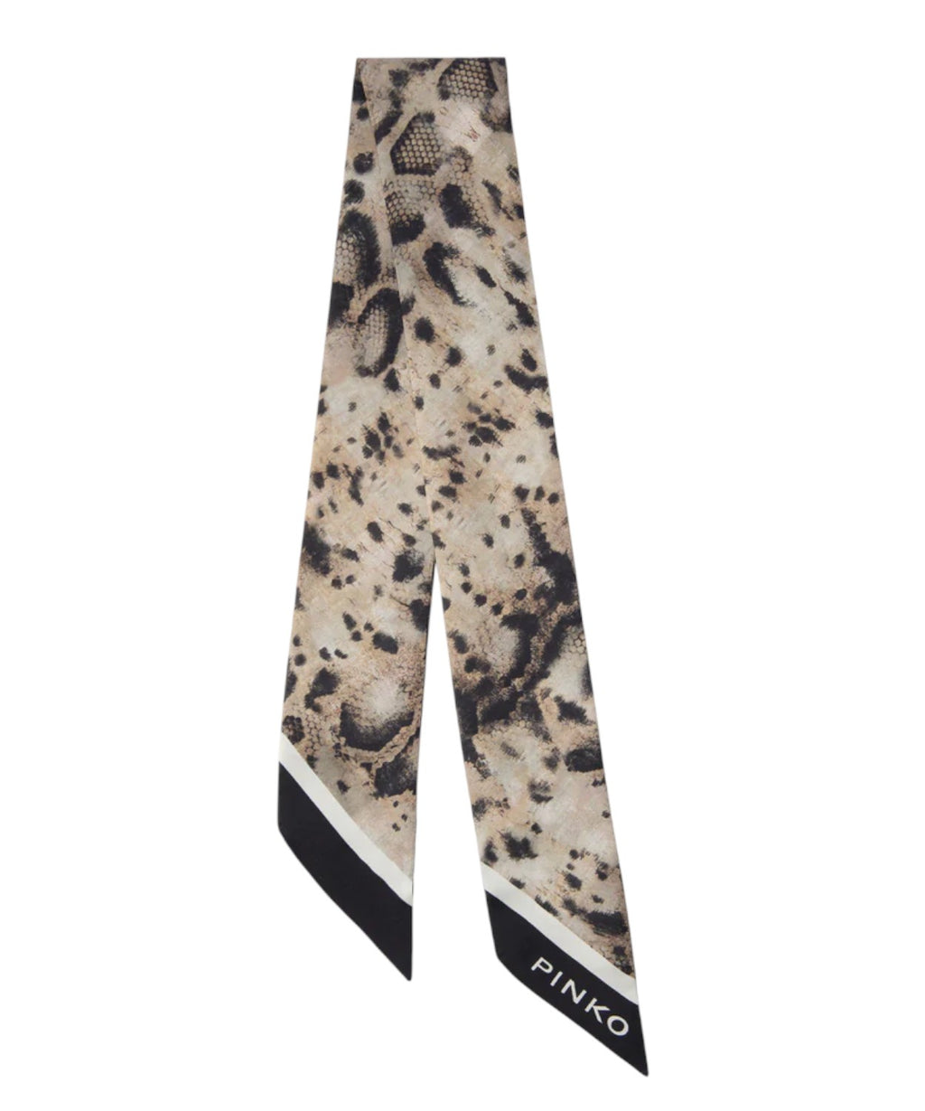 Twilly Pogo Silk Blend Foulard with Snake Print
