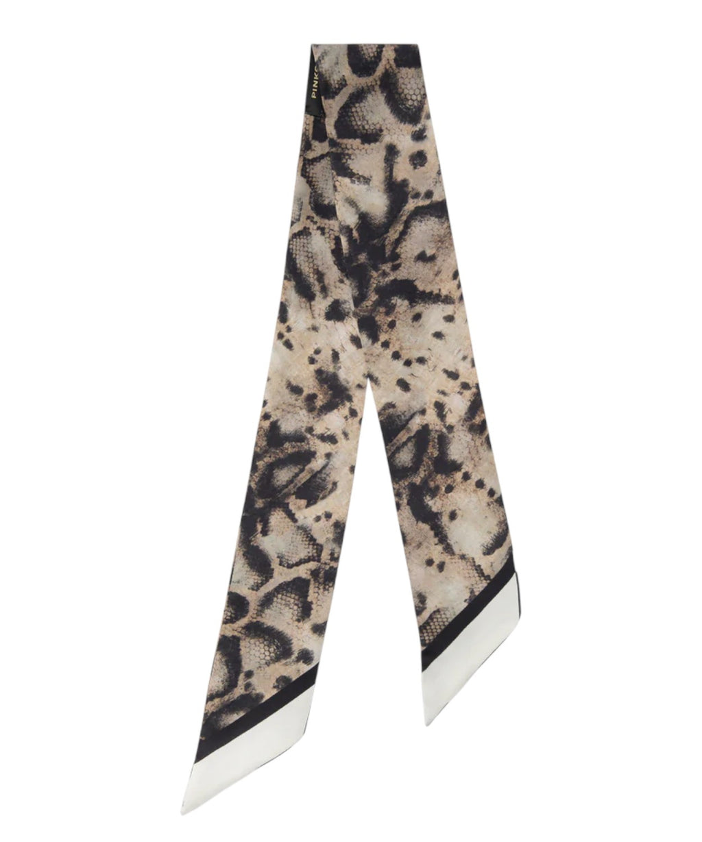 Twilly Pogo Silk Blend Foulard with Snake Print
