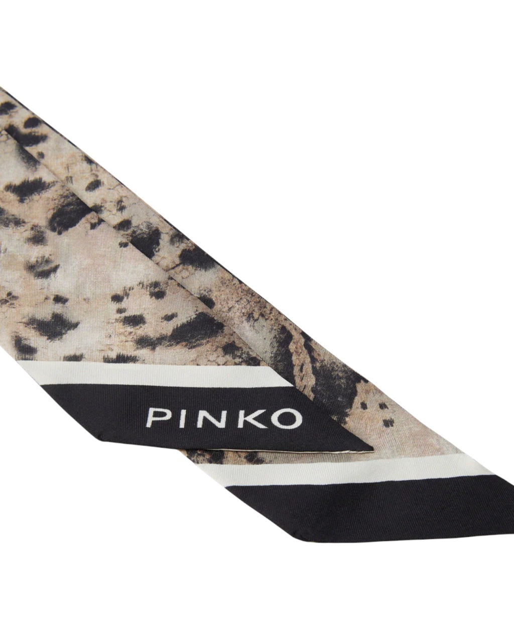 Twilly Pogo Silk Blend Foulard with Snake Print