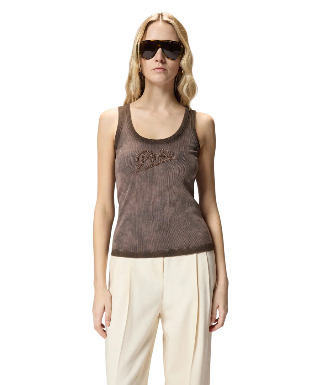 Camiseta Pinko COSMOPOLITAN con strass y efecto spray