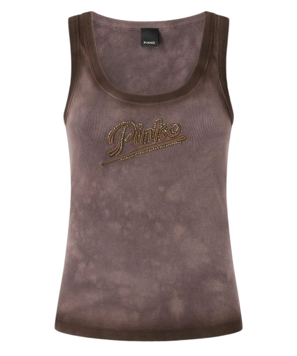 Camiseta Pinko COSMOPOLITAN con strass y efecto spray