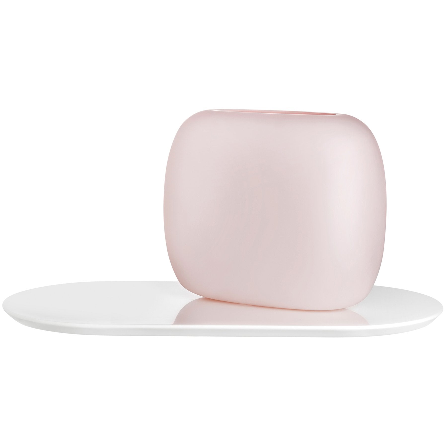 Sweets Vase Opal Pink with White Glossy Base Large-NUDE EU-Vasi-Vittorio Citro Boutique