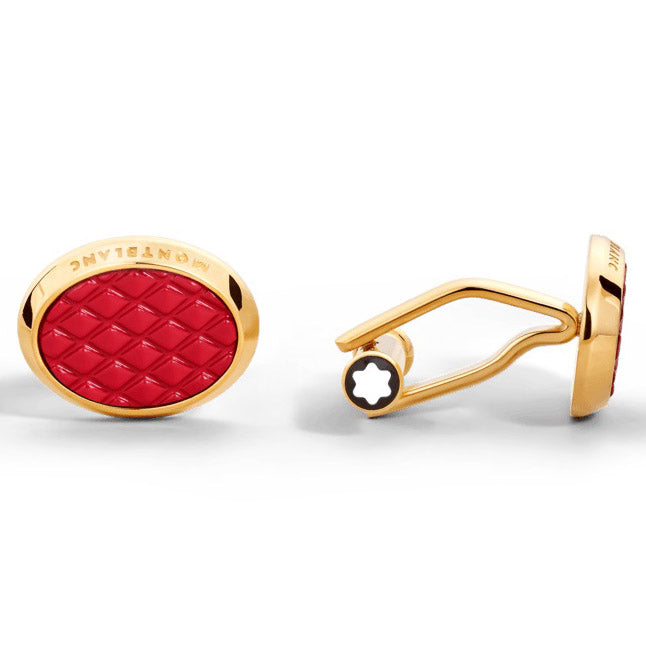 Meisterstück cufflinks in steel and gold PVD