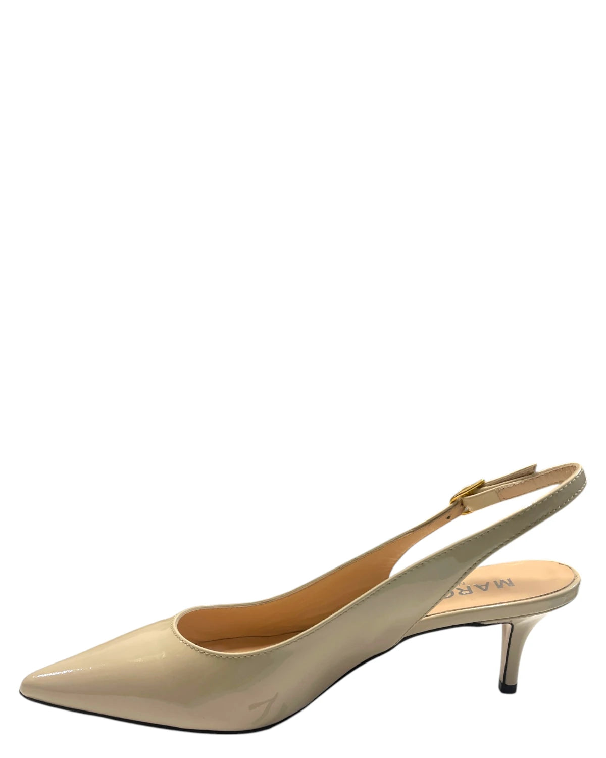 Marc Ellis Slingback Donna in Vernice Beige con Tacco Basso