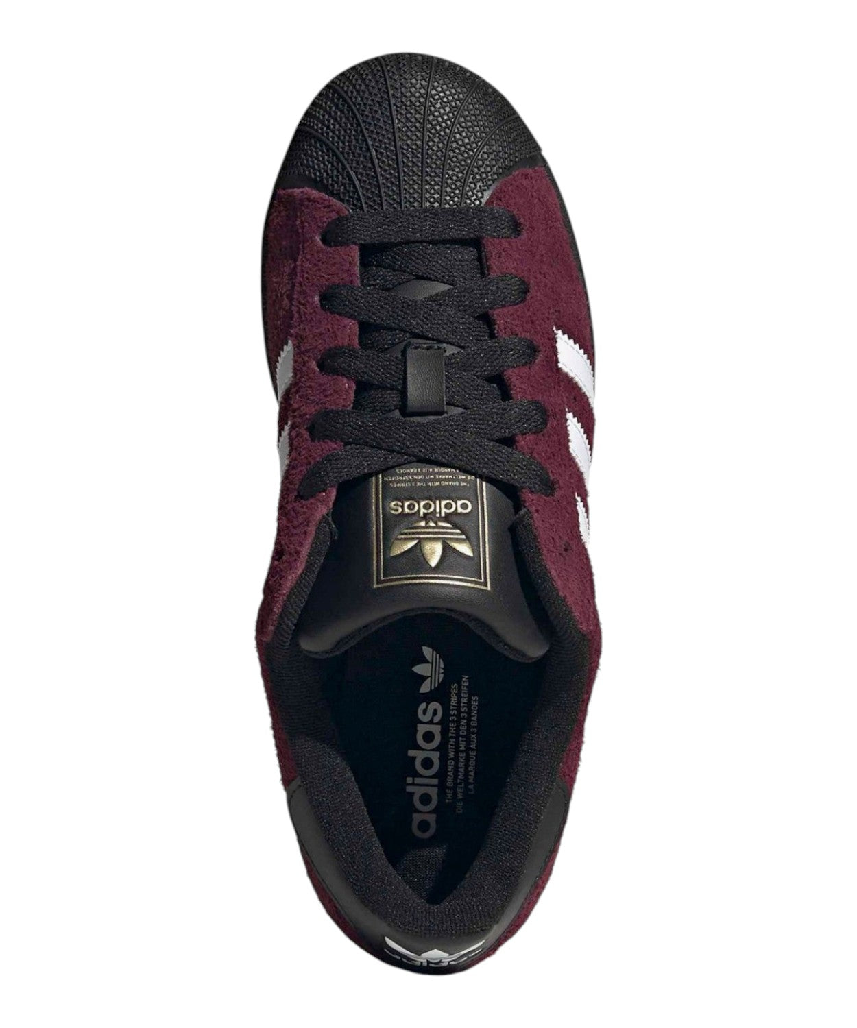 Adidas Superstar II W bordowo-czarne sneakersy