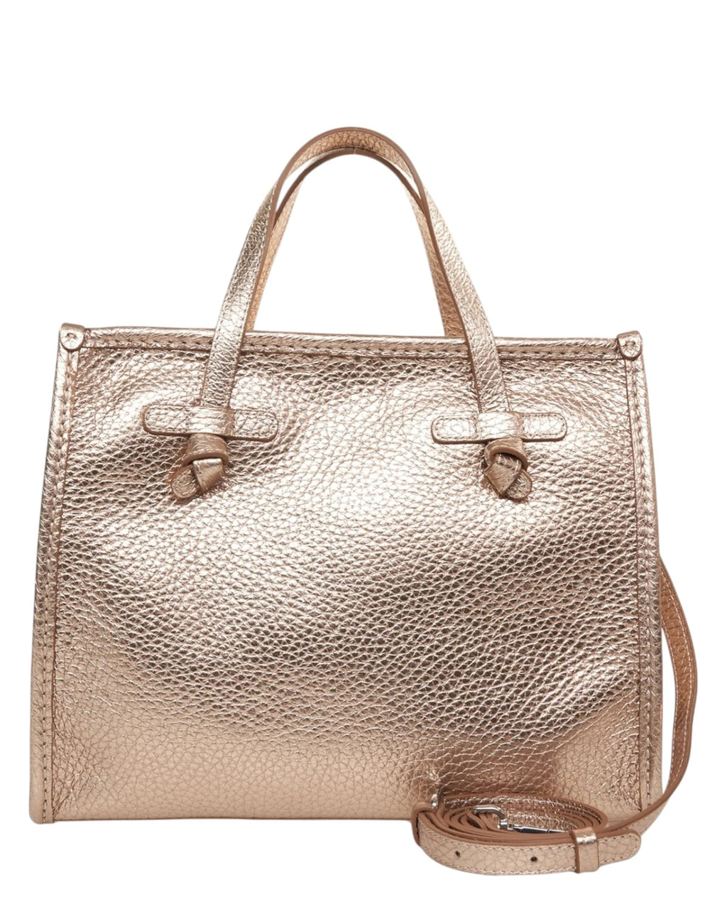 Miss Marcella 32 Gianni Chiarini Bag in Maxi Double Grain Leather with Rose Gold Shoulder Strap