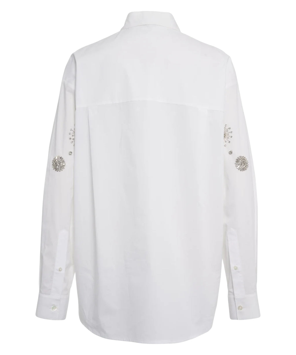 PINKO Carley Cotton Shirt with Rhinestones