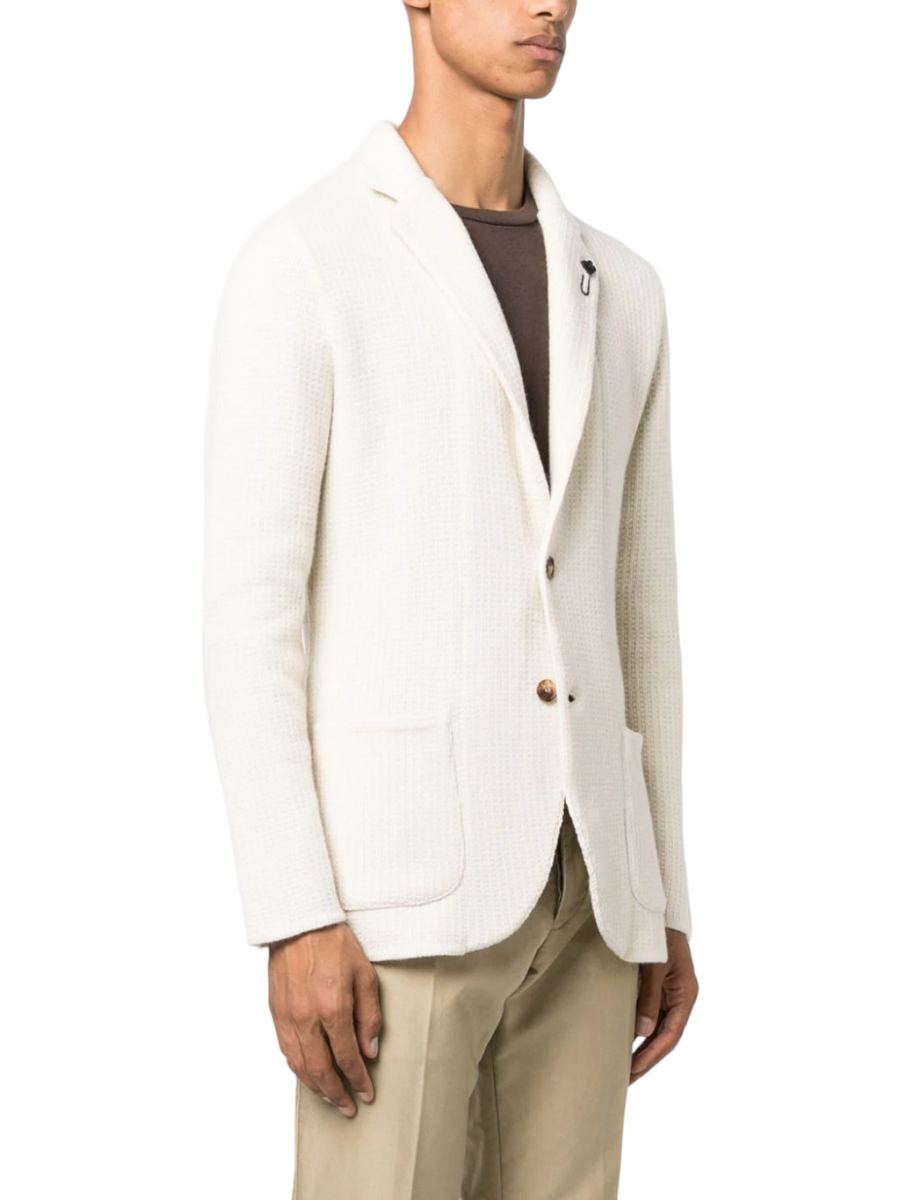 Giacca monopetto in maglia di cashmere-Lardini-Giacche-Vittorio Citro Boutique