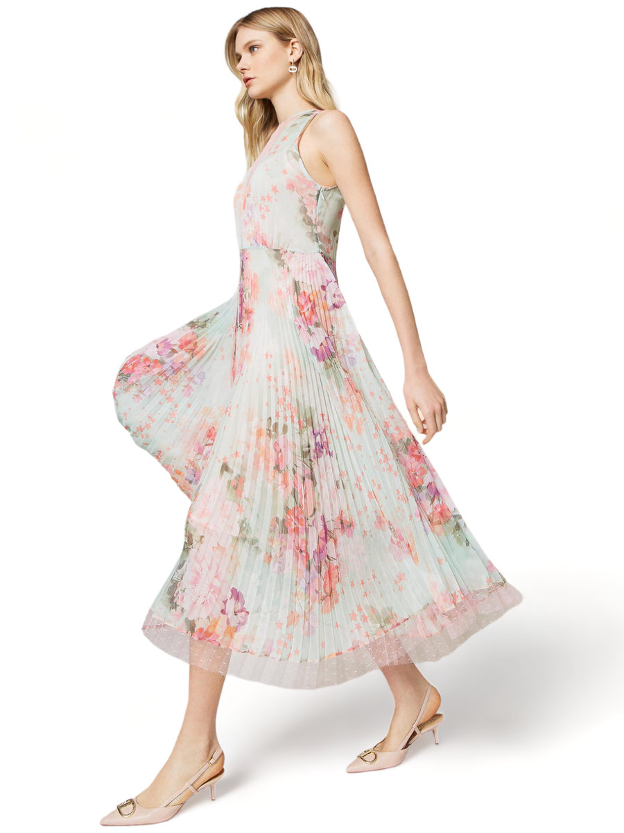 Abito longuette in creponne plissé-Abiti-Twinset-Vittorio Citro Boutique