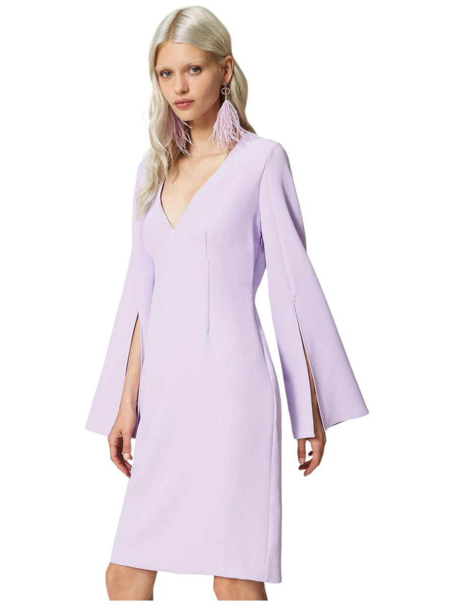 Abito corto in crêpe cady-Twinset-Abiti-Vittorio Citro Boutique