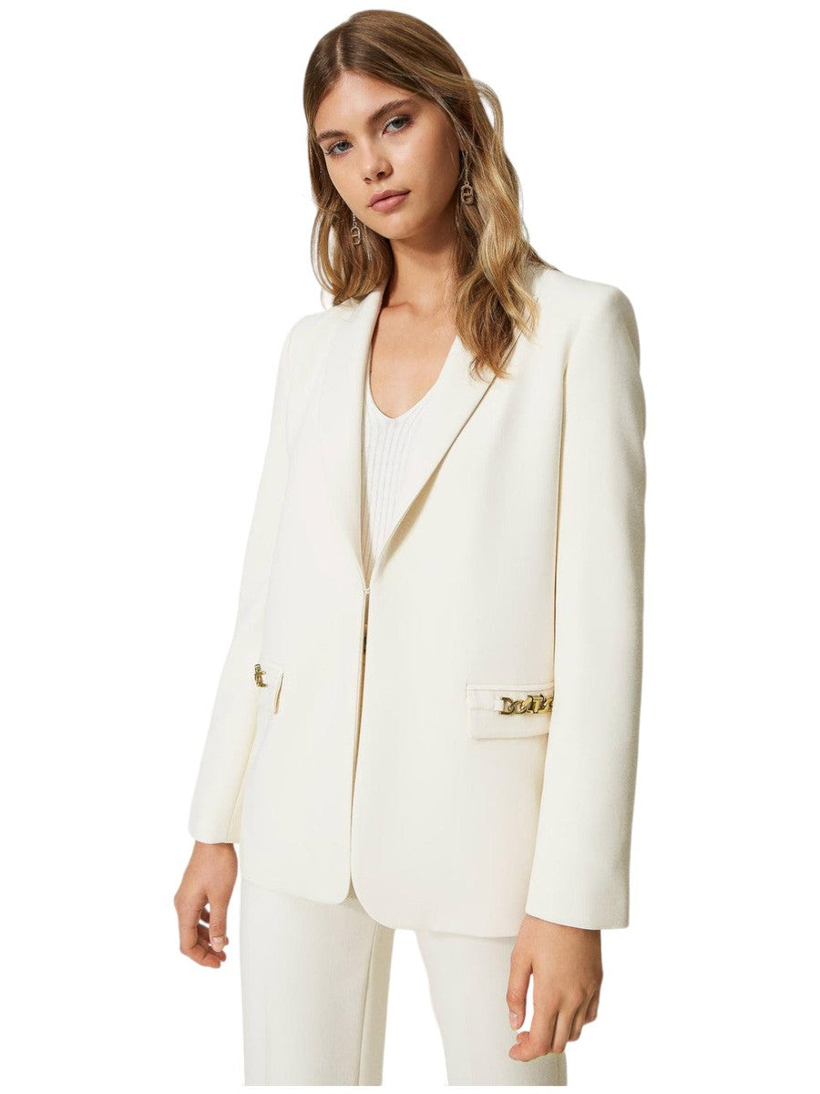 Giacca blazer con catena Oval T-Twinset-Giacche-Vittorio Citro Boutique