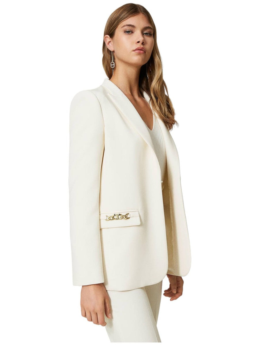 Giacca blazer con catena Oval T-Twinset-Giacche-Vittorio Citro Boutique