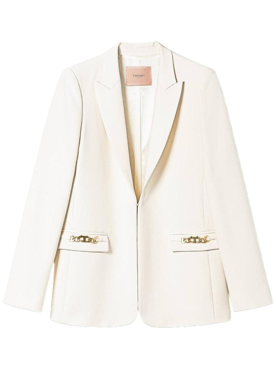 Giacca blazer con catena Oval T-Twinset-Giacche-Vittorio Citro Boutique
