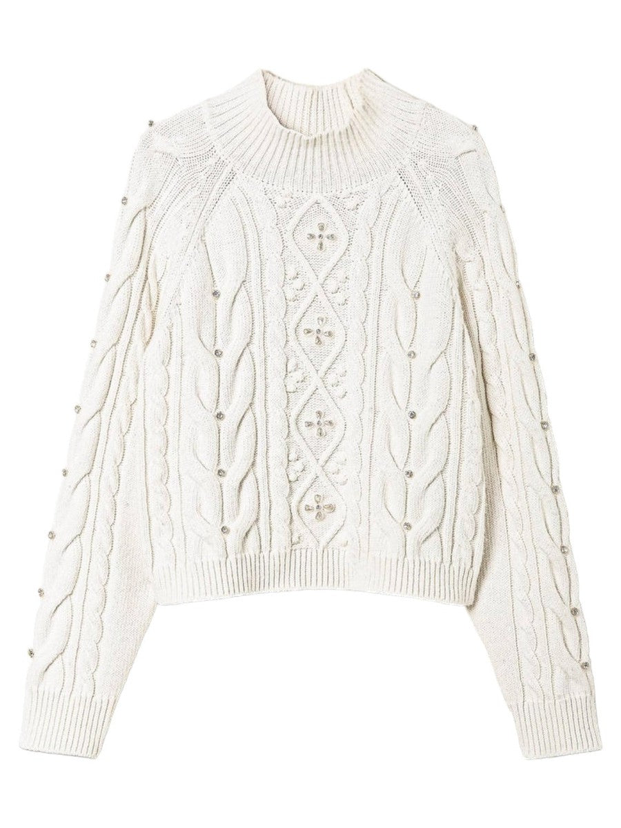 Maglia in misto lana con ricamo a mano-Twinset-Maglieria-Vittorio Citro Boutique